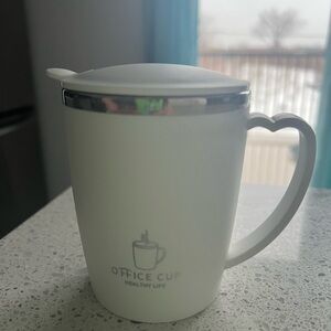 New White Heart Handle Mug 350 ml (11.83 oz)